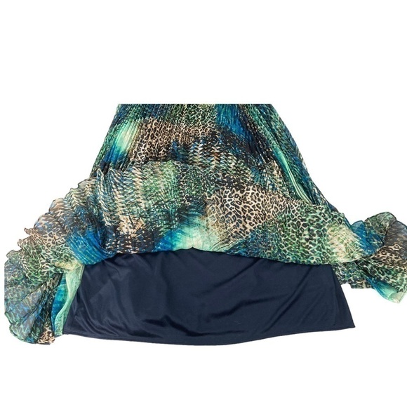 Laundry by Shelli Segal tropical watercolor leopard print crinkle maxi dress - Picture 6 of 16